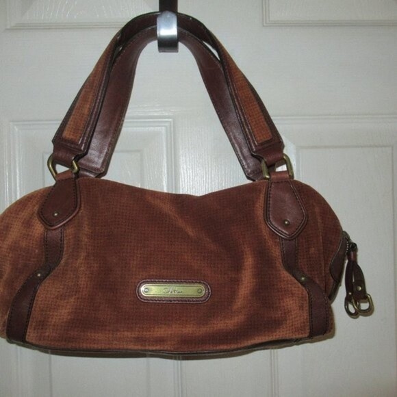 Cole Haan Handbags - Cole Haan Suede Leather Shoulder Purse Brown